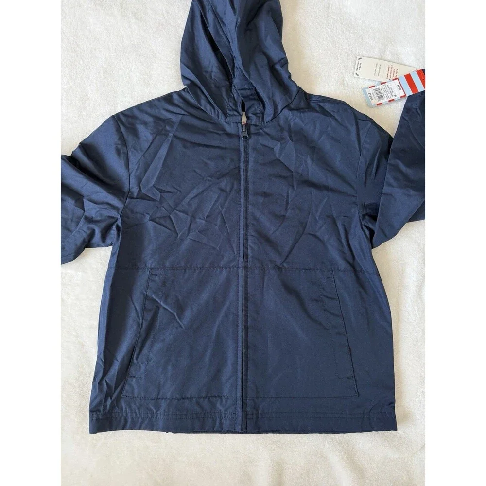 Cat & Jack Boys Hooded Windbreaker Jacket Full Zip Water/Wind Resistant M (8)